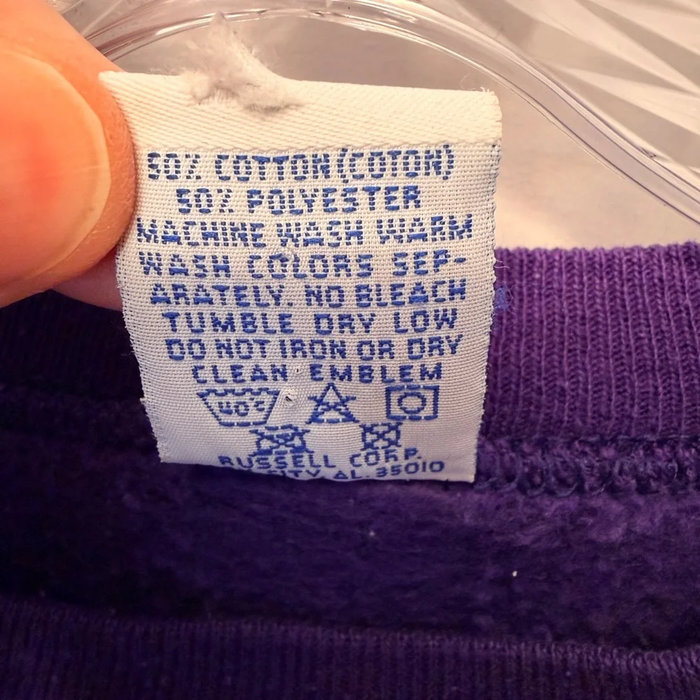 Vintage 90s Russell Athletic‎ Washington Huskies Size L Sweatshirt Purple USA